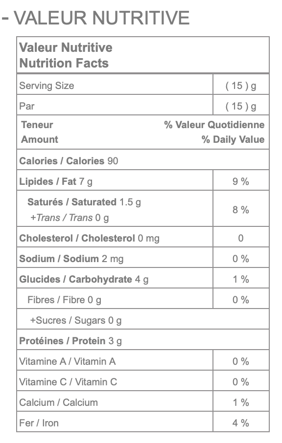 Natural cashew butter Mega vrac